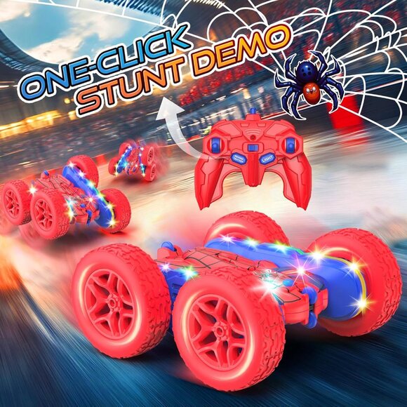 Remote Control Spider RC Car Double Sided 360 Spin Car Toy with Lights for Kids - Picture 4 of 7